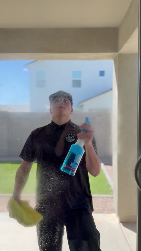 MIST window cleaning in progress