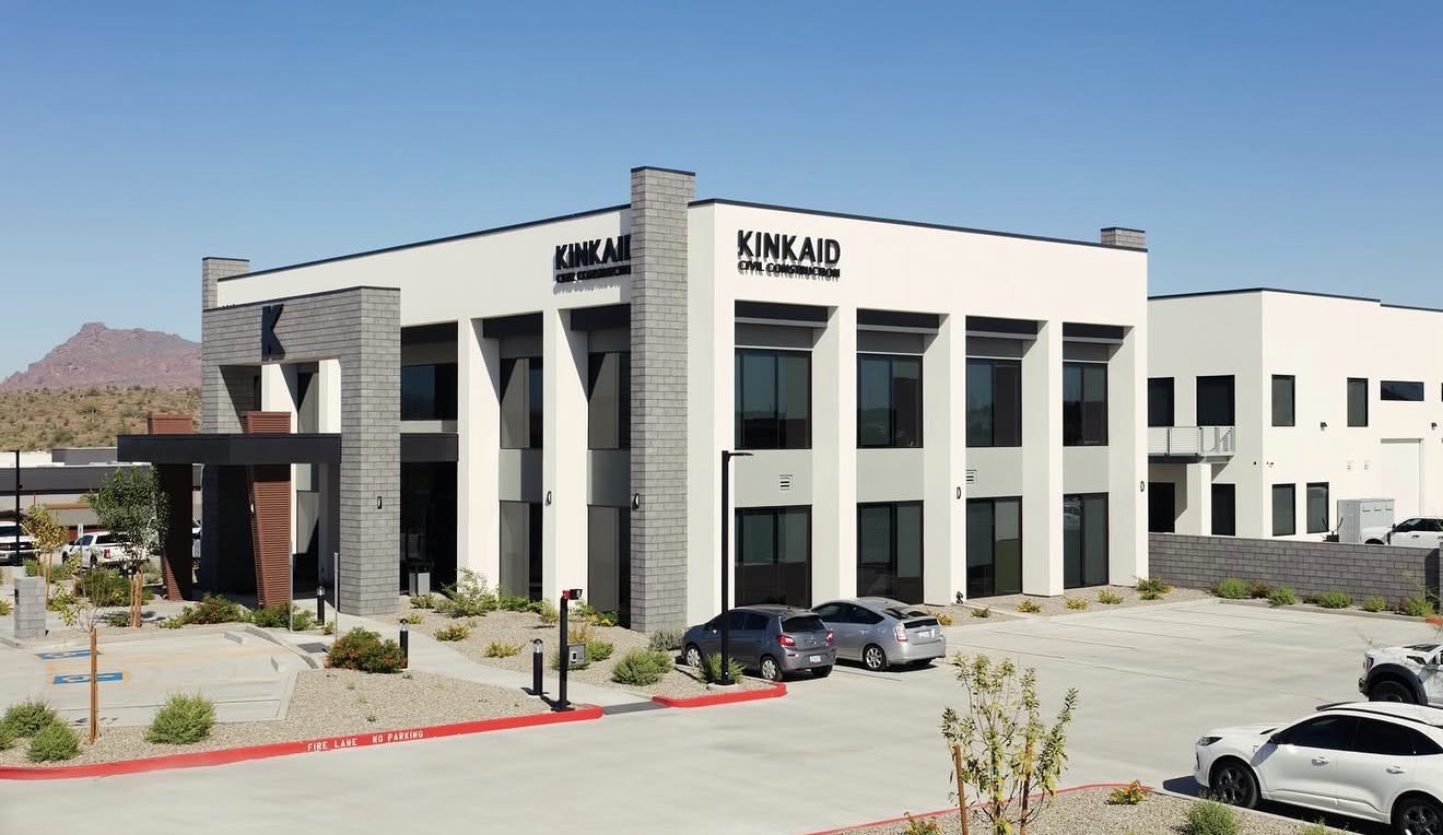 Commercial office building with clean windows