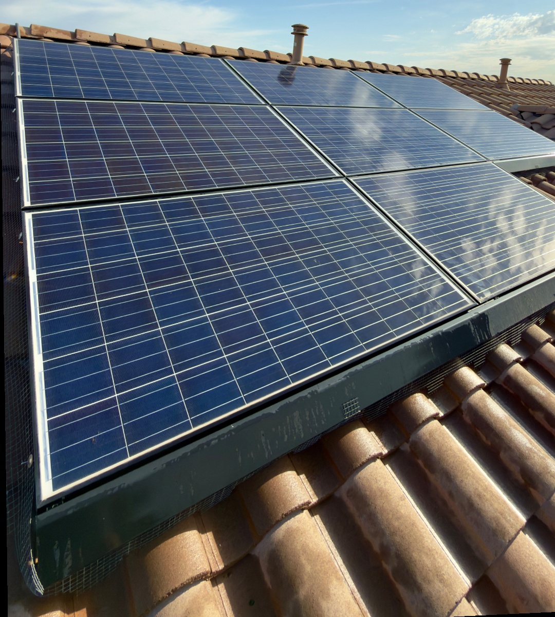 Solar panel cleaning after cleaning